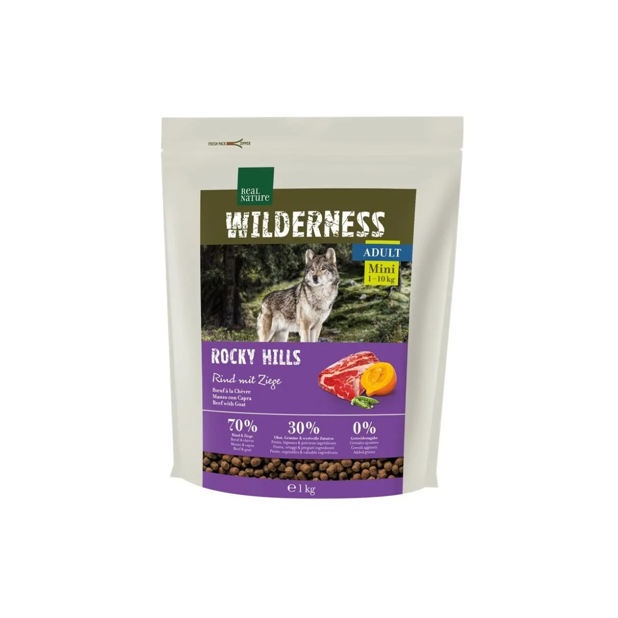 REAL NATURE WILDERNESS Mini Rocky Hills Bœuf & Chèvre 1 kg