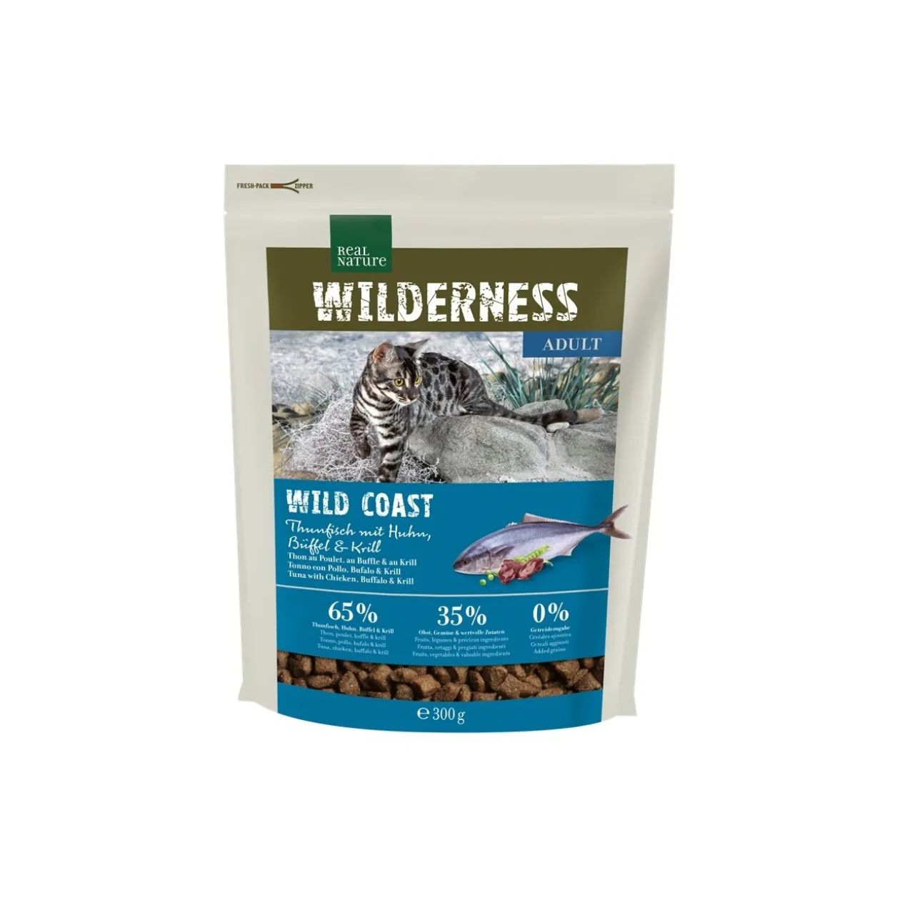 REAL NATURE WILDERNESS Wild Coast Adult Thon au poulet, buffle et krill 300 g