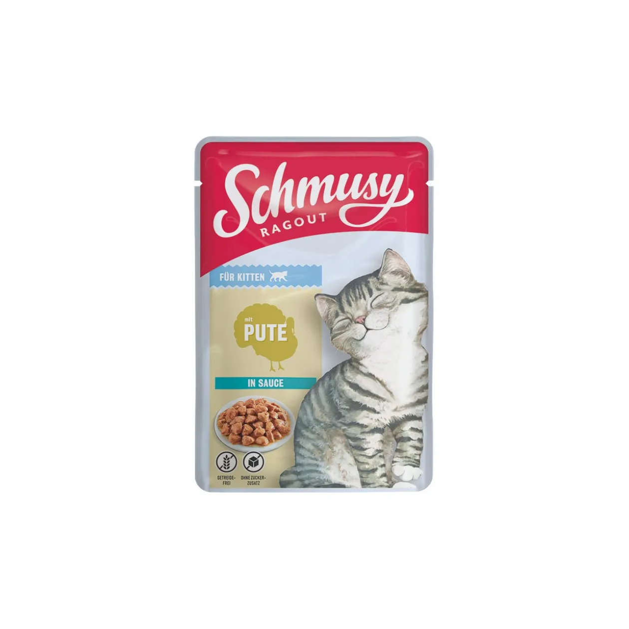 Schmusy Ragout Nourriture humide chaton en sauce Dinde 44x100 g