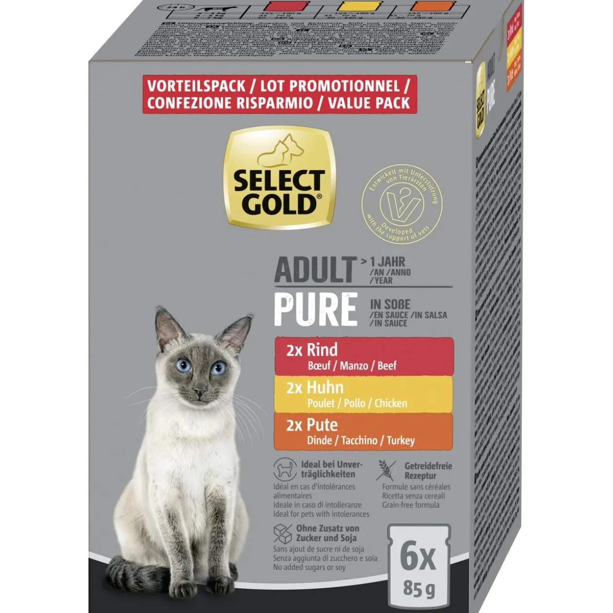 SELECT GOLD Adult Pure en Sauce Multipack 6x85g