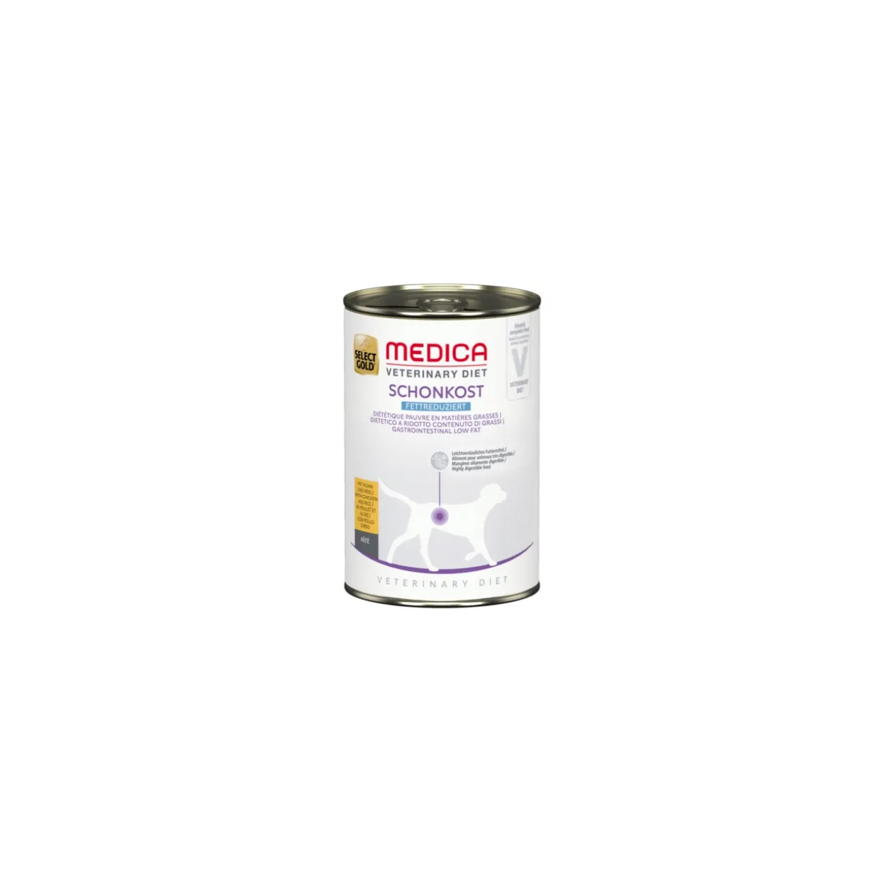 SELECT GOLD Medica Diététique à teneur réduite en matières grasses, au poulet 6x400 g