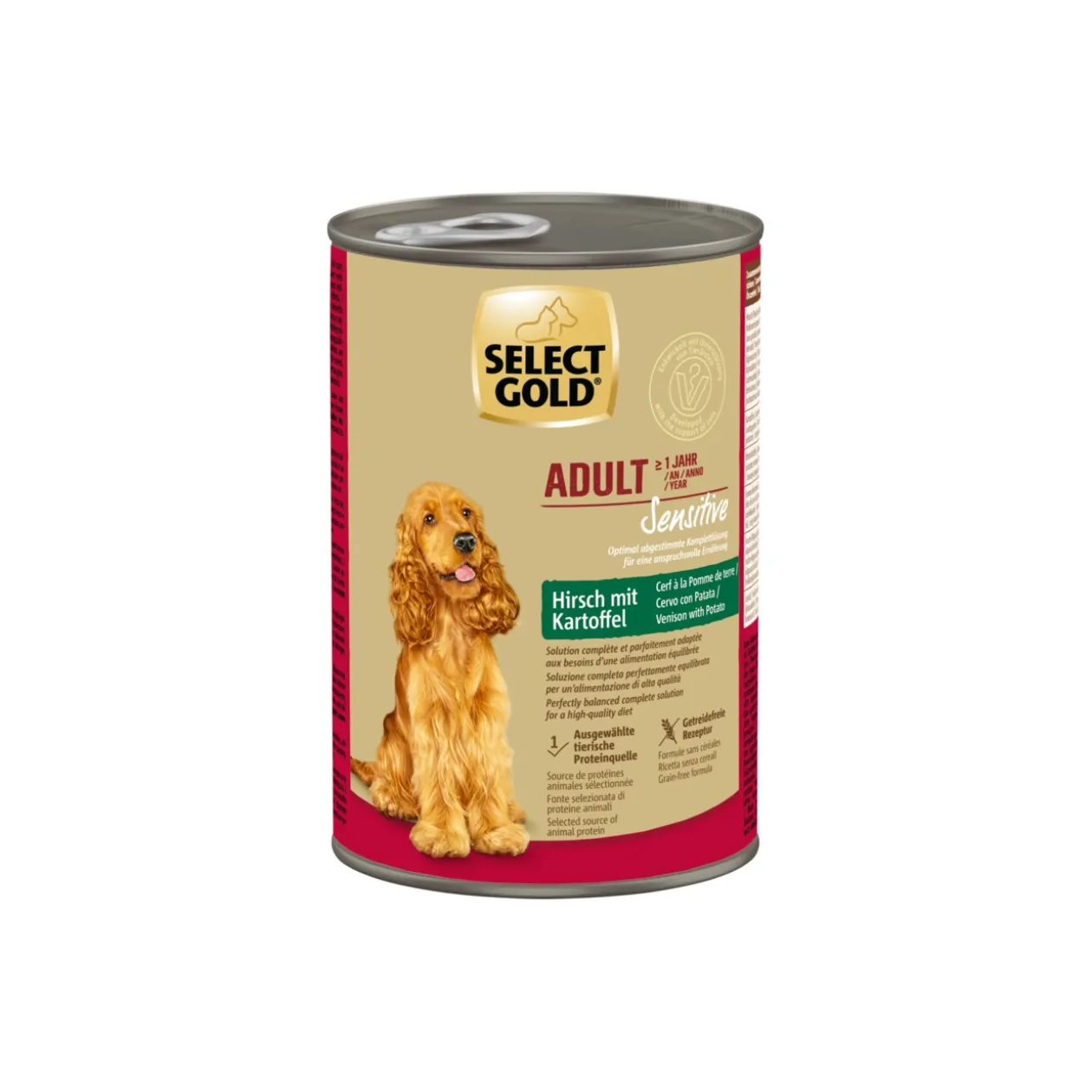 SELECT GOLD Nourriture humide Chien Sensible Adulte Cerf aux pommes de terre 6x400 g