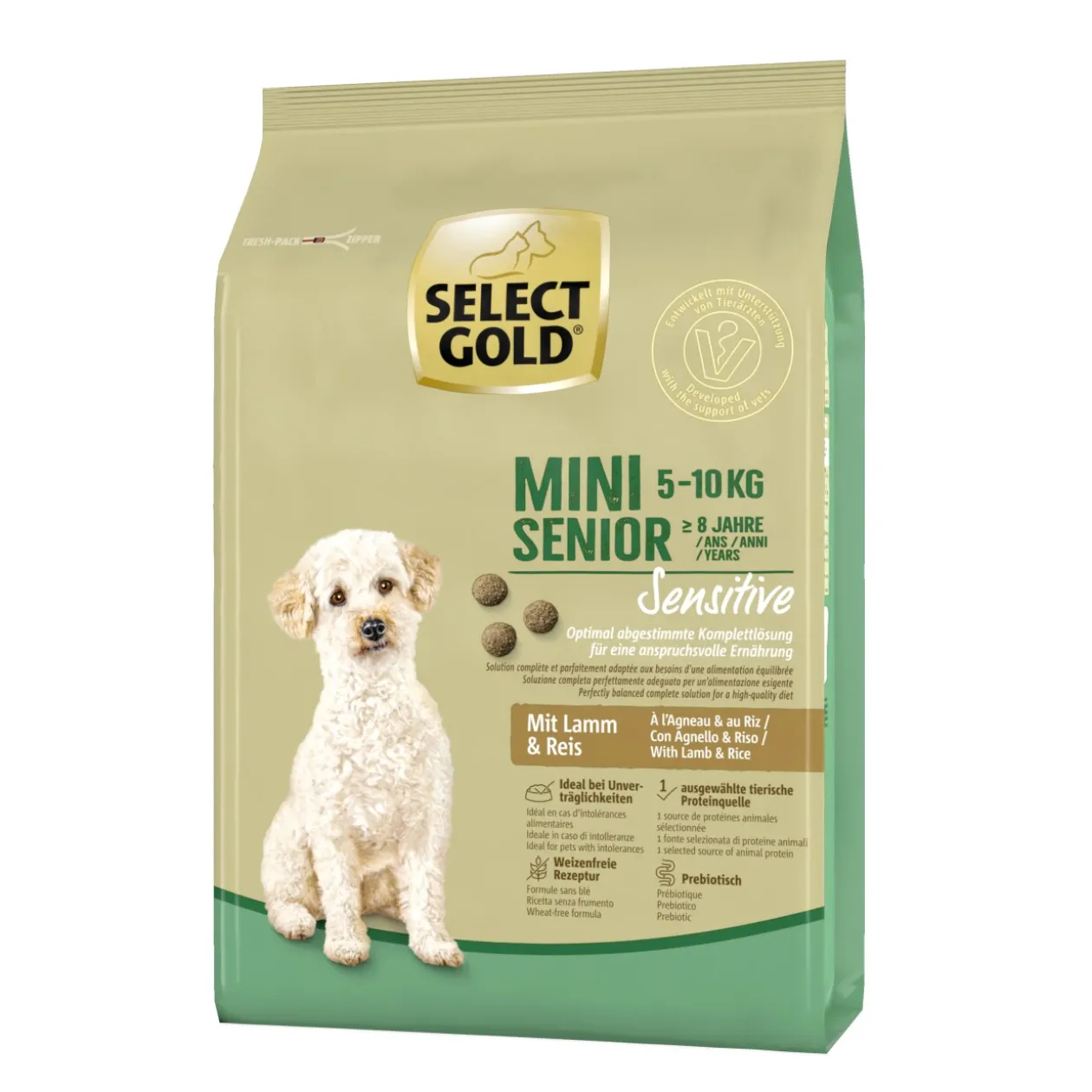 SELECT GOLD Sensitive Mini Senior à l’agneau & au riz 1 kg