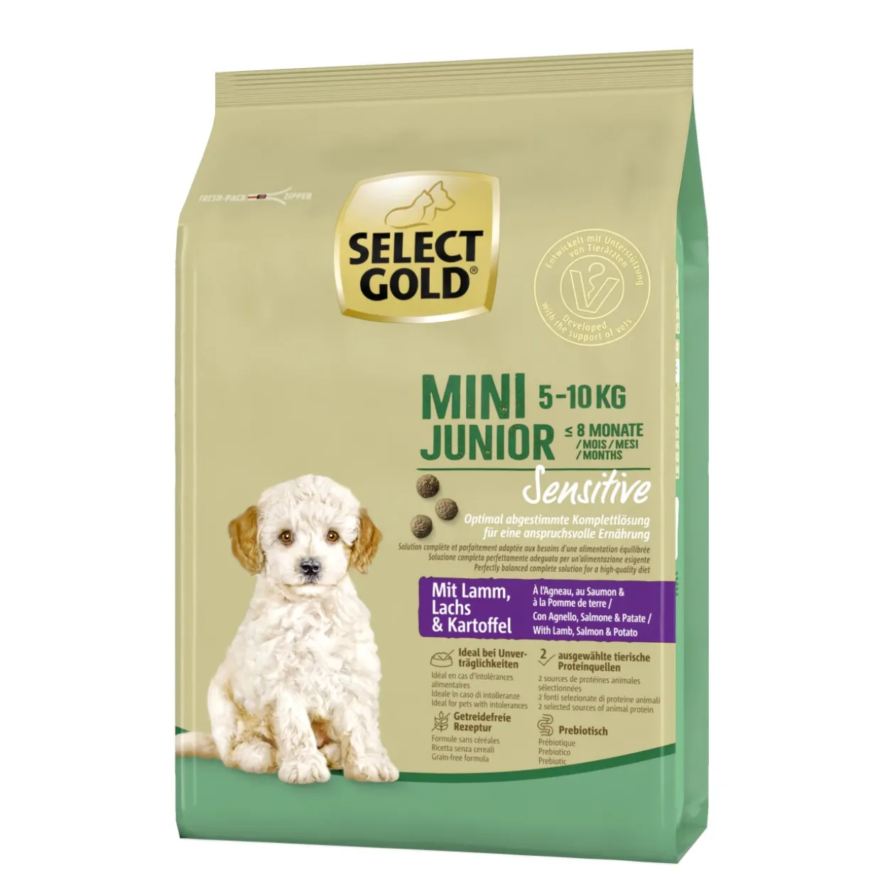 SELECT GOLD Sensitive Mini Junior agneau/saumon/pommes de terre 1 kg