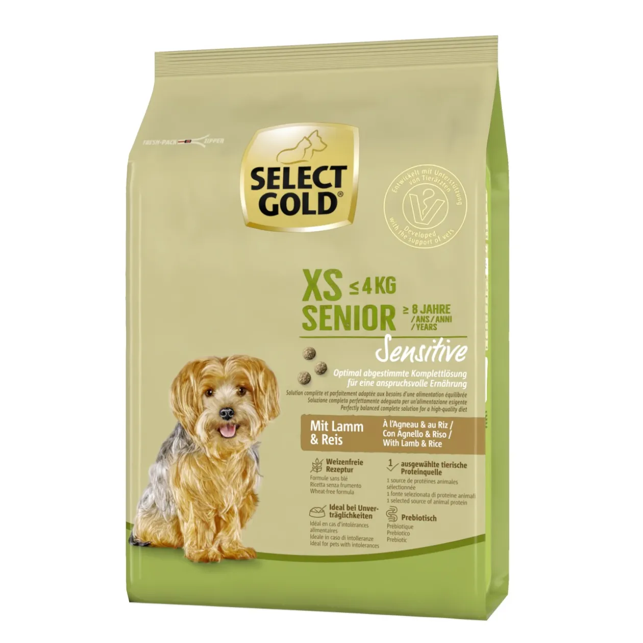 SELECT GOLD Sensitive XS Senior Agneau et riz 1 kg