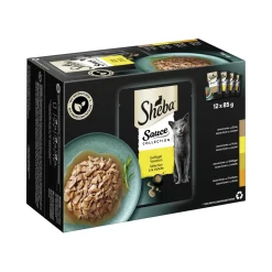 Sheba Collection de Sauces Nourriture Humide Chat Adulte, Assortiment, en Sauce 12x85 g Sélection de volaille