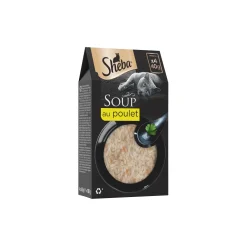 Sheba Soupe Sachets fraîcheur aux filets de Poulet pour Chat 4x40g