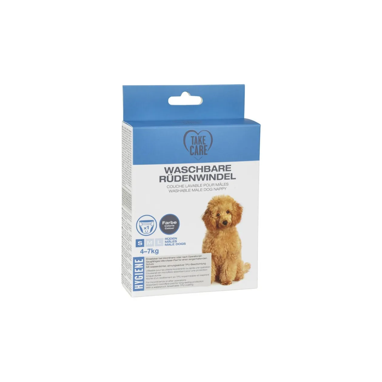 TAKE CARE Couches lavables pour chiens mâles S