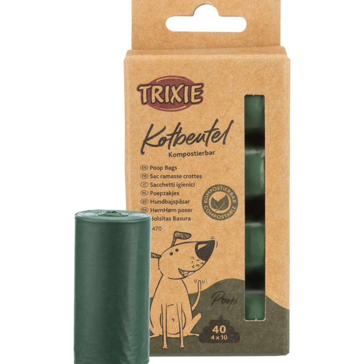 Trixie Sacs à déjections canines , compostables, 4 rouleaux x 10 sacs