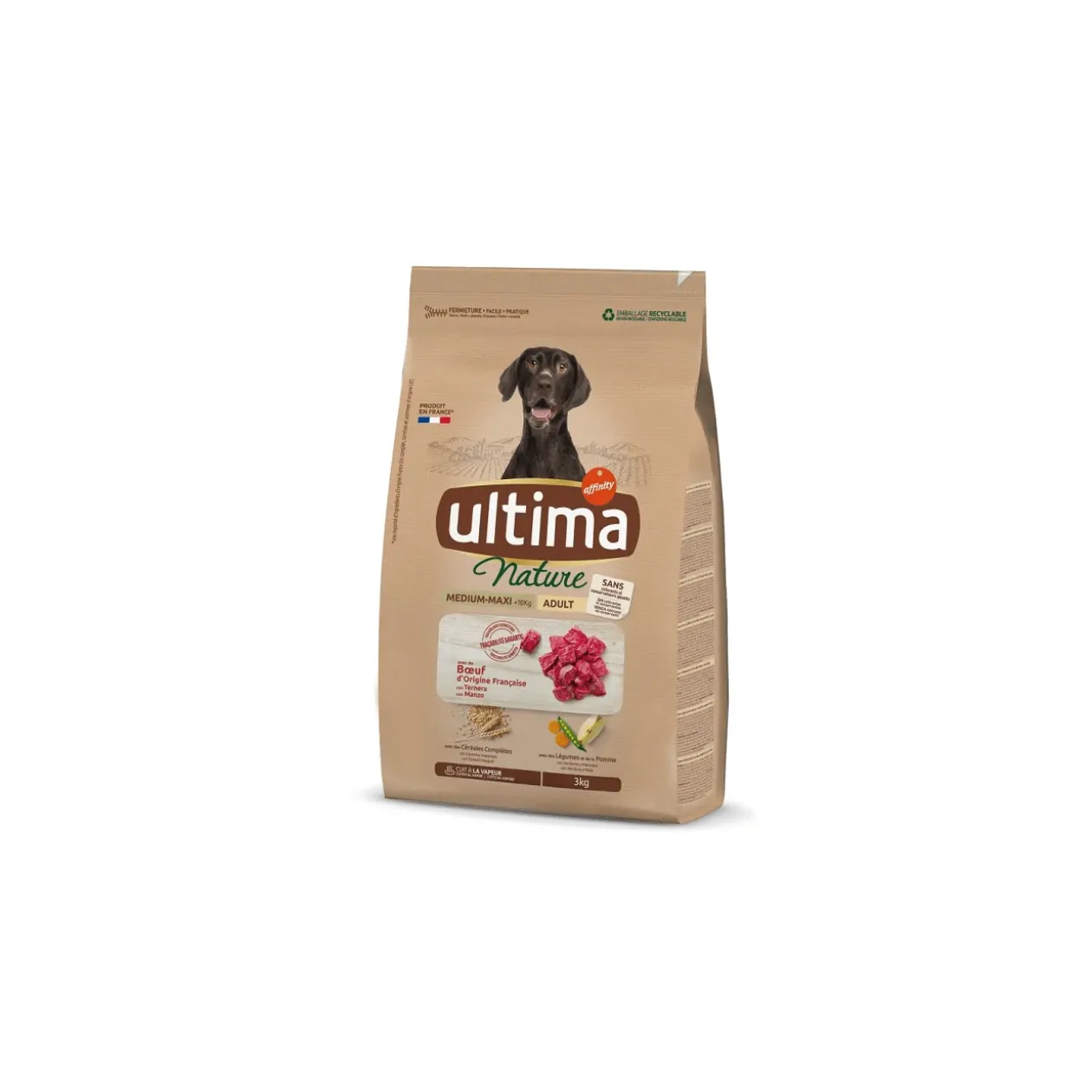 Ultima Nature Medium-Maxi avec du Boeuf 3 kg