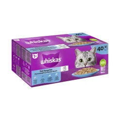 Whiskas Mega Pack 1+ sélection de poisson en gelée 40 x 85 g