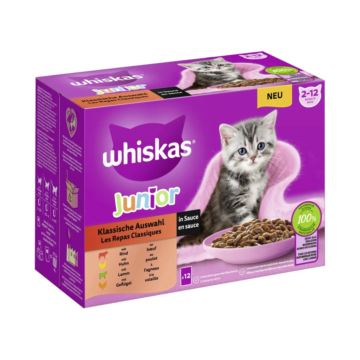 Whiskas Multipack Junior sélection classique en sauce 12x85 g