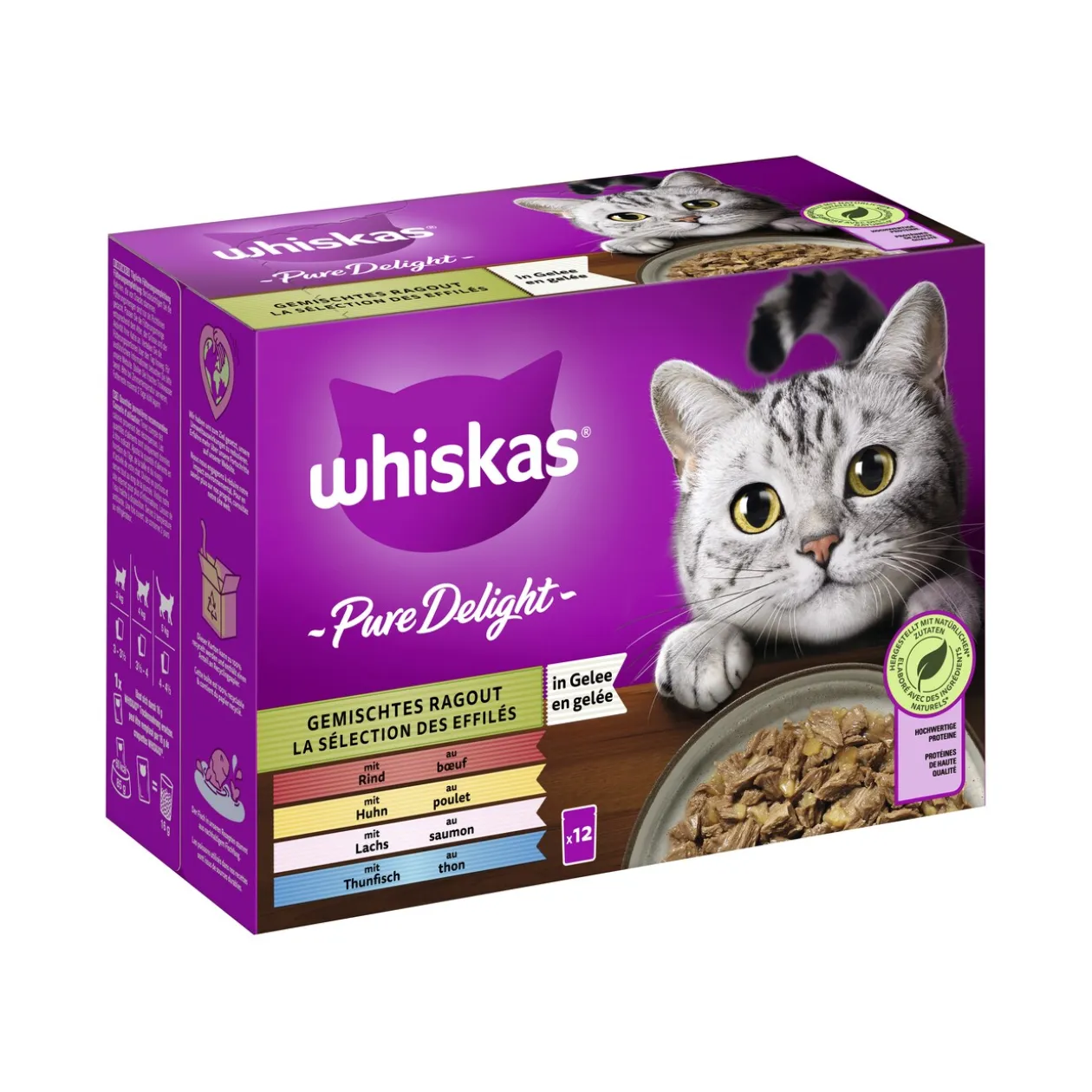 Whiskas Pure Delight Ragoût Mixte en Gelée Multipack 12x85g