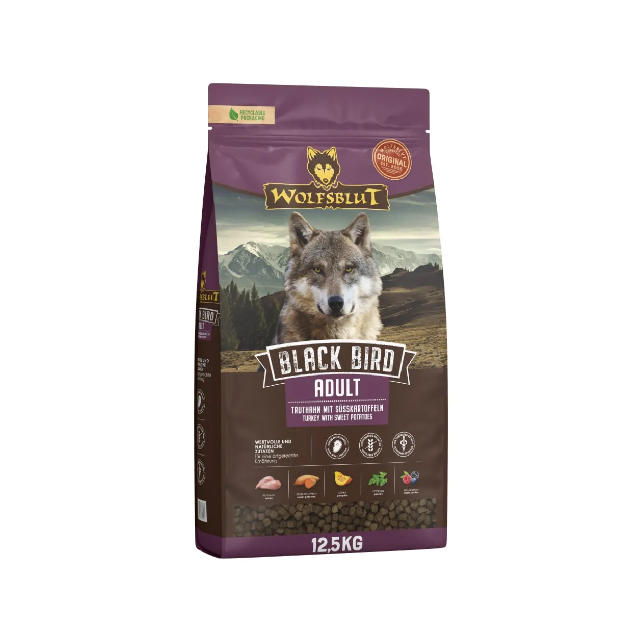 WOLFSBLUT Black Bird croquettes pour chien adulte 12,5 kg