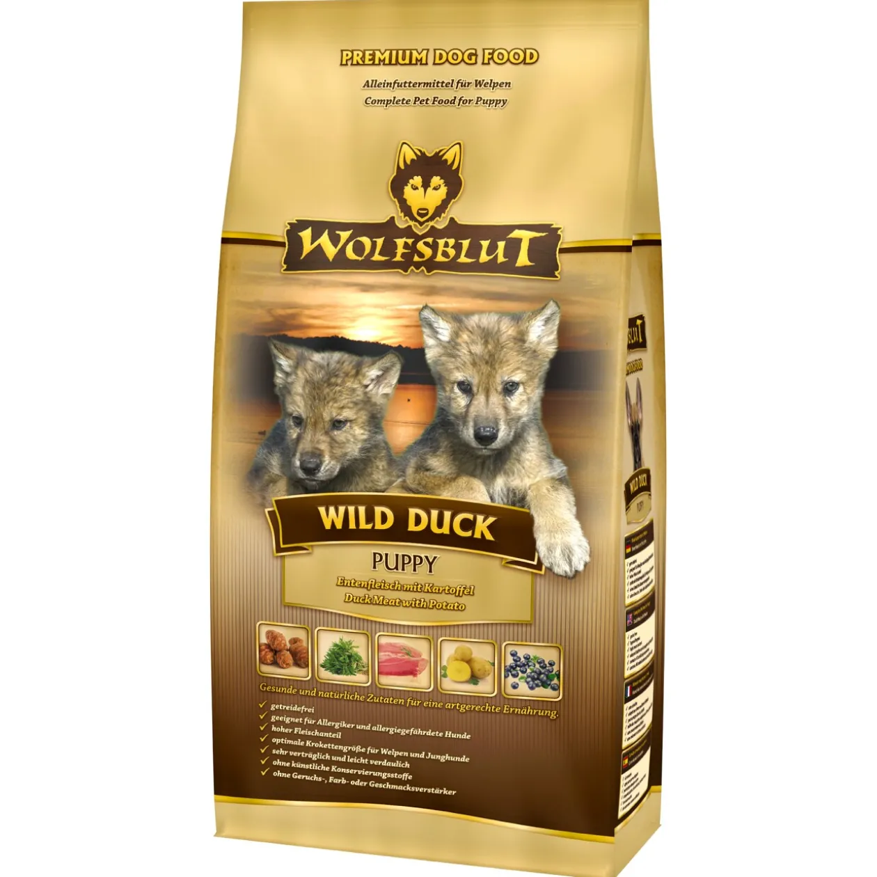 WOLFSBLUT Croquettes Chien Junior Canard Sauvage 2 kg