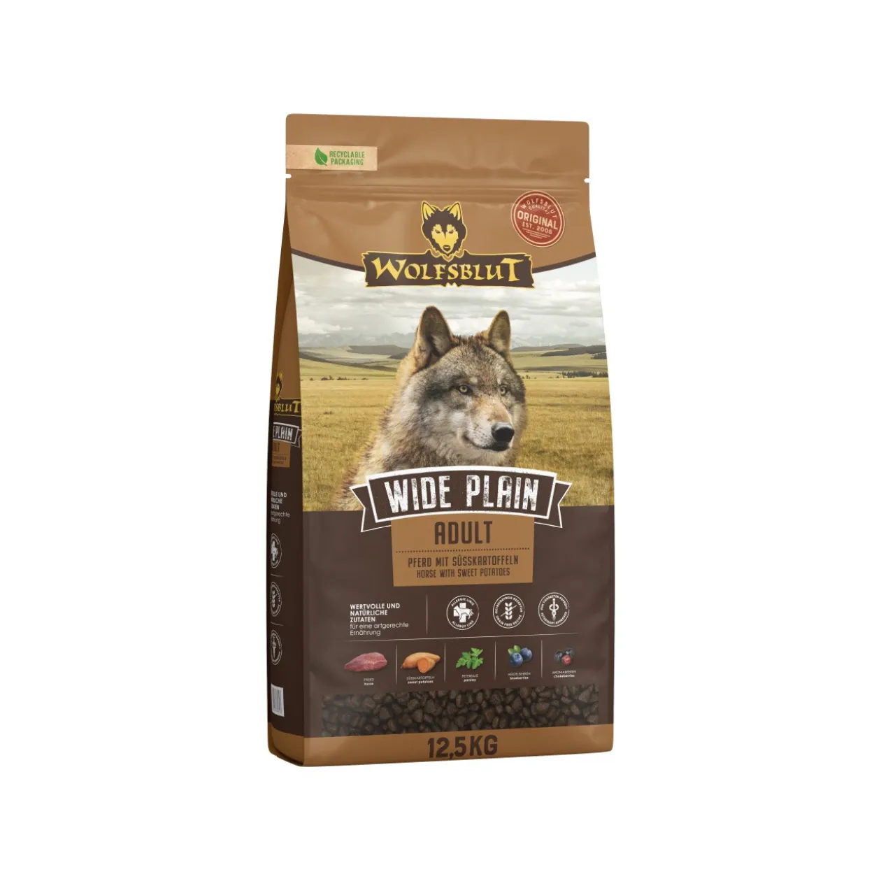 WOLFSBLUT Wide Plain Croquettes Chien Adulte 12,5 kg