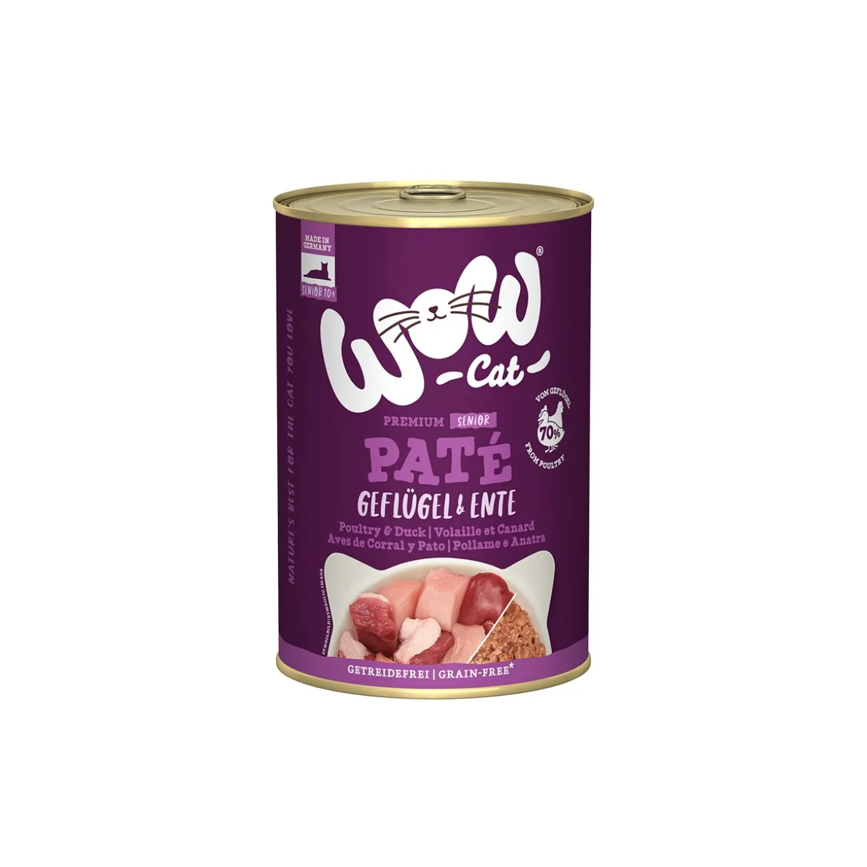 WOW Cat Senior 6 x 400 g Canard et volaille
